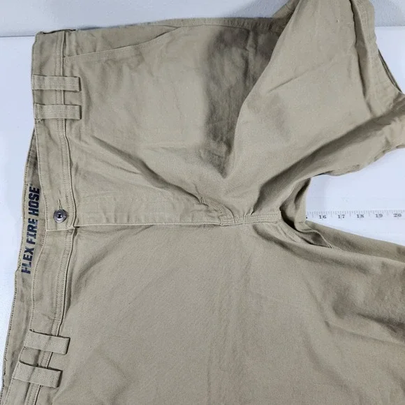 Duluth Trading Co Flex Fire Hose Relaxed Fit Khaki Work Shorts Mens 48 Tan - Picture 5 of 9